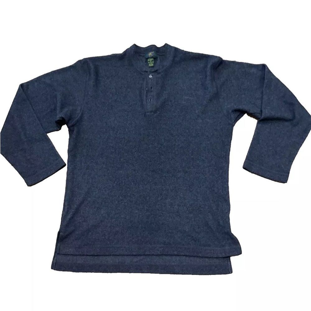 CLUB ROOM Henley Fleece Sweater Men S Adult Vintage Y2k Skate Gray Outdoor S